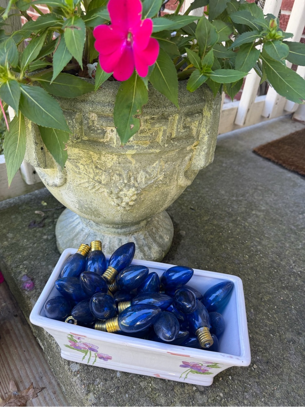 Vintage Lot Blue Glass Light Bulbs 45 Pieces, Christmas lights
